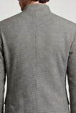 Grey Stand Collar Double Breasted Men's Prom Blazer