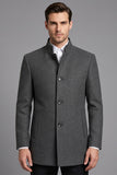 Stand Collar Grey Single Breasted Men's Prom Blazer
