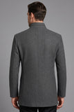 Stand Collar Grey Single Breasted Men's Prom Blazer