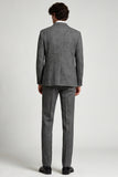 Peak Lapel 3 Piece Grey Single Breasted Men's Prom Suits