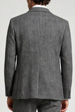 Peak Lapel 3 Piece Grey Single Breasted Men's Prom Suits
