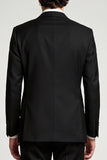 Peak Lapel Double Breasted Black 2 Piece Men's Prom Suits