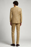 2 Piece Golden Shawl Lapel Single Breasted Men's Prom Suits