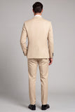 Khaki 3 Piece Peak Lapel Single Breasted Men's Prom Suits