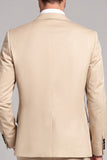 Khaki 3 Piece Peak Lapel Single Breasted Men's Prom Suits