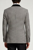 2 Piece Grey Houndstooth Shawl Lapel Single Breasted Men's Prom Suits