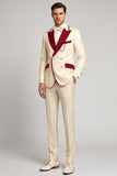 Ivory Peak Lapel Double Breasted 2 Piece Men's Prom Suits