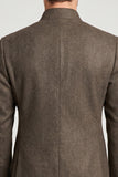 Stand Collar Brown Slim Fit Men's Prom Blazer