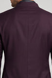 Claret Single Breasted Stand Collar Men's Prom Blazer