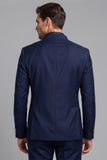 Claret Single Breasted Stand Collar Men's Prom Blazer
