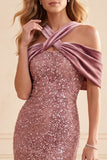 Desert Rose Mermaid Halter Sequins Velvet Long Formal Dress