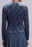 Peacock Blue 2-Piece A-Line Long Mother of the Bride Dress with Velvet Bolero Jacket