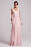 Blush A-Line Chiffon Bateau Neck Cape Long Mother of the Bride Dress with Beading