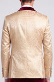 Shawl Lapel Single Breasted Champagne Velvet 3 Piece Men's Prom Suits