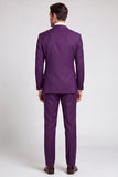 Shawl Lapel Double Breasted 2 Piece Purple Men's Prom Suits
