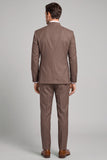 Brown Stand Collar 2 Piece Single Breasted Men's Prom Suits