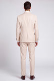 Single Breasted Peak Lapel 2 Piece Apricot Men's Prom Suits