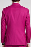 Single Breasted Fuchsia Stand Collar 2 Piece Men's Prom Suits