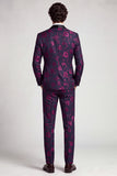 One Button Shawl Lapel Ink Blueburry 2 Piece Men's Prom Suits