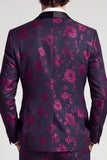 One Button Shawl Lapel Ink Blueburry 2 Piece Men's Prom Suits
