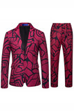 Notched Lapel Fuchsia One Button 2 Piece Men's Prom Suits