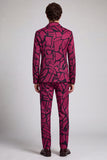 Notched Lapel Fuchsia One Button 2 Piece Men's Prom Suits