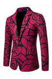Notched Lapel Fuchsia One Button 2 Piece Men's Prom Suits