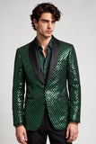 Shawl Lapel Emerald Green One Button Men's Prom Blazer
