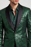 Shawl Lapel Emerald Green One Button Men's Prom Blazer