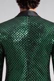 Shawl Lapel Emerald Green One Button Men's Prom Blazer