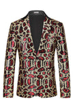 Burgundy One Button Notch Lapel Men's Prom Blazer