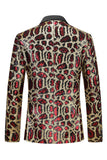 Burgundy One Button Notch Lapel Men's Prom Blazer