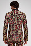 Burgundy One Button Notch Lapel Men's Prom Blazer