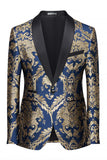 Navy One Button Shawl Lapel Men's Prom Blazer