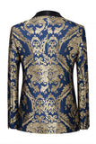 Navy One Button Shawl Lapel Men's Prom Blazer