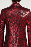 Peak Lapel Burgundy One Button Men's Prom Blazer
