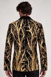 Sparkly One Button Golden Peak Lapel Men's Prom Suit with Sequins