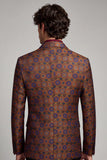 Brownish Red One Button Notched Lapel Men's Prom Blazer