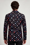 One Button Black Notched Lapel Men's Prom Blazer
