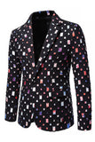 One Button Black Notched Lapel Men's Prom Blazer
