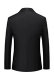 Peak Lapel Black One Button Embroideried Men's Prom Blazer