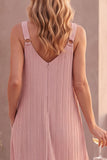 Dusty Rose V-Neck A-Line Long Wedding Guest Dress with Pockets