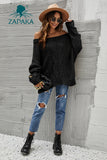 ZAPAKA Off the Shoulder Loose Knitted Sweater
