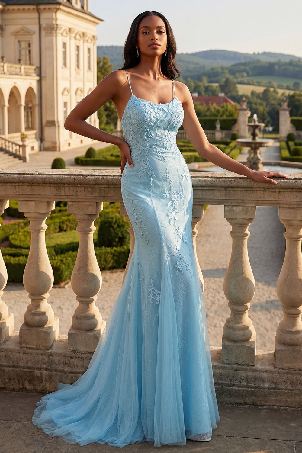 prom party dress up Lavender Appliques Lace-Up Tulle Party Dress, Beautiful A-line Prom Dr
