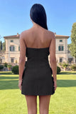 Strapless Hot Pink Bodycon Homecoming Dress with 3D Flowers