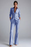 Kahki Single Breasted Nothed Lapel Women's Work Suits