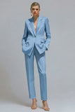 Fresh Emerald Notched Lapel 2-piece One Button Women's Work Suits
