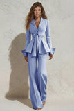 2 Piece Ivory Peak Lapel Slim Fit Women's Work Suits