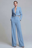 Burgundy Peak Lapel One Button 2-piece Women's Work Suits