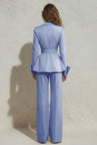 2 Piece Ivory Peak Lapel Slim Fit Women's Work Suits